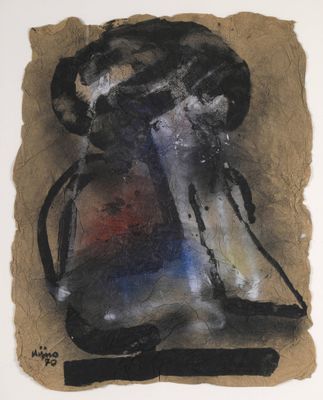 une image représentant une peinture d'un vase sur une feuille de papier
