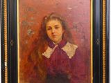 portrait d'une jeune fille en robe rouge