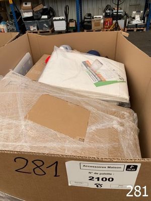 a cardboard box with a lot of items inside of it