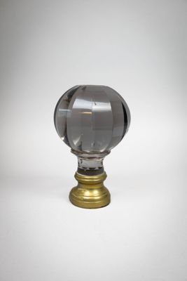 BOULE D'ESCALIER En verre taillé et pied en bronze Haut. - Photo 1