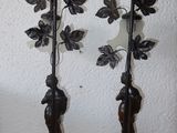 two lamps that are sitting on a table next to each other