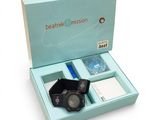 a blue box with a watch inside of it