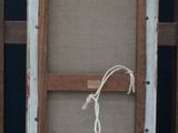 a picture of an old screen door with a rope hanging from it