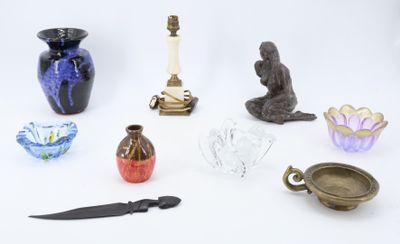 many different types of glass items on the table