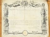 an old document with a picture of a horse and carriage on it