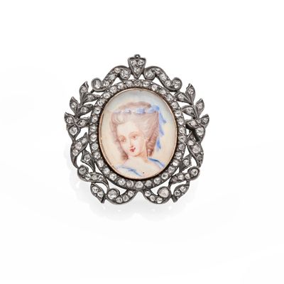 Annees 1900 Broche Precieuse Miniature