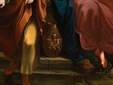 an image of a painting of a man and a woman sitting on a step