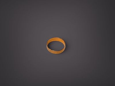 Alliance en or jaune 750‰ uni. Poids : 2,5 g - Tour de doigt… - Photo 1