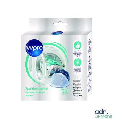 éponge de lavage Woro avec un manche vert et une boîte blanche