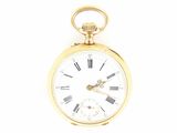 Montre de poche plaquée or avec chiffres romains et chiffres romains