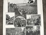 une photo en noir et blanc d'un journal comportant des photos d'hommes en costume