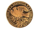 l'image d'une pièce d'or ornée d'un oiseau