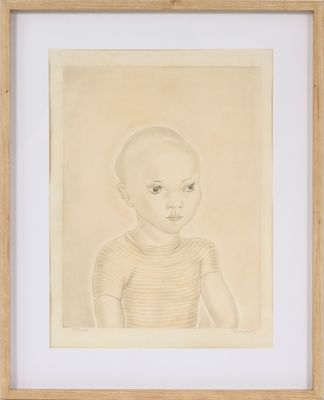 une image représentant un dessin d'un bébé dans un cadre en bois