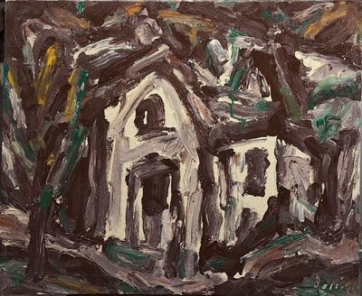 Jacques DANIEL (1920-2011) Paysage expressionniste à la mais…