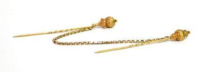 paire de boucles d'oreilles plaquées or sur fond blanc avec fond blanc