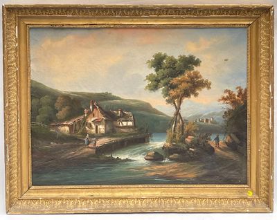 Ecole Française du XIXème siècle - Paysage animé - Peinture …