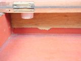 a close up of a piece of luggage with a handle on it