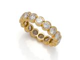 an 18k gold and diamond eternity ring