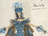 tableau représentant une femme en robe bleue avec un oiseau sur l'épaule