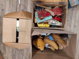 a cardboard box with a bunch of food inside of it