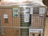 a cart with boxes on top of it in a warehouse