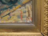 a picture of a painting of a man on a skateboard