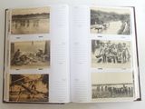 an open book with pictures of people and animals on it