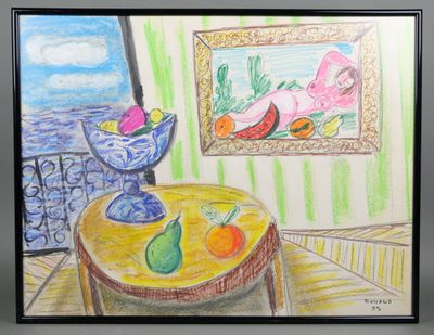 Bernard ROLLAND (né en 1954) "Intérieur et fenêtre sur la me…