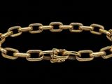 a gold chain bracelet with a clasp and a clasp clasp