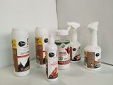 many different types of cleaning products sitting on a counter