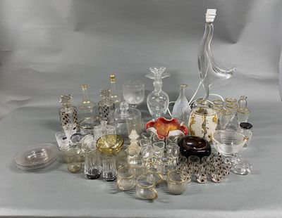 a lot of glass items that are on a table