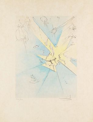 an image of a drawing of a star in the middle of a blue sky