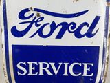 a blue and white sign with the word ford service on it
