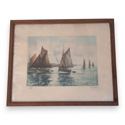 Alphonse LAFITTE (1863-1936) Voiliers rentrant au port