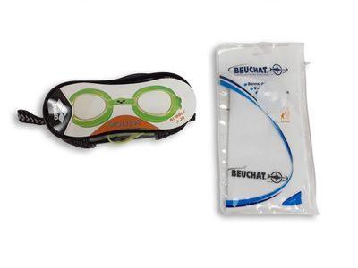 une image représentant une paire de lunettes de natation et une poche remplie d'eau