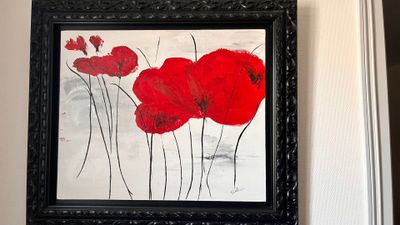 Les coquelicots, toile, Vendu sur désignation, À récupérer d…