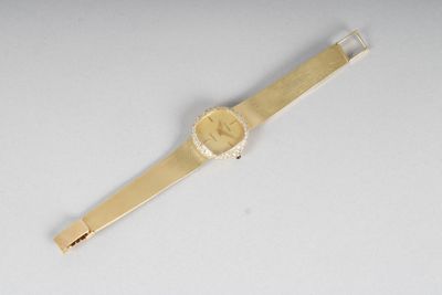 montre-bracelet de dame en or, bracelet en or, le cadran mar… - Photo 1