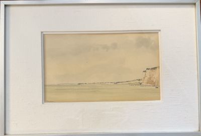a picture of a picture of a beach with a boat in the water