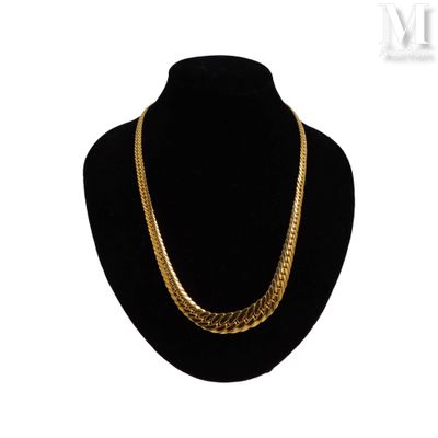 Collier Collier en or jaune 18k (750°/°°) à maille plate en … - Photo 1