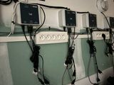 a lot of wires that are connected to the wall
