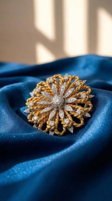 Broche création Verhoeven Dunkerque, en or jaune et gris 18K…