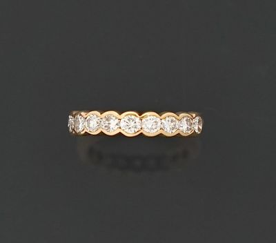 Demi alliance américaine en or jaune 18K 750 millièmes serti…