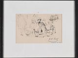 an image of a drawing of a man and a woman sitting on a bench