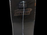 a clear glass with a sticker on it that says ladies dummore
