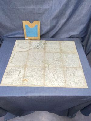 an old map of the united states on a table