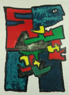 Jacques SOISSON (1926-2012). Bleugredin. Lithographie. Signé…