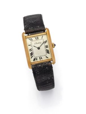 cartier an 18ct gold manual wind wristwatch