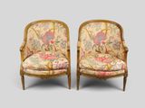 paire de fauteuils de style Louis XVI avec revêtement floral