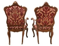 Paire de grands fauteuils vénitiens, style Louis XV, milieu … (photo 4)