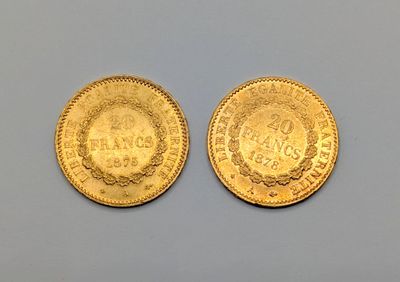 deux pièces d'or, dont l'une est un souverain et l'autre un souverain